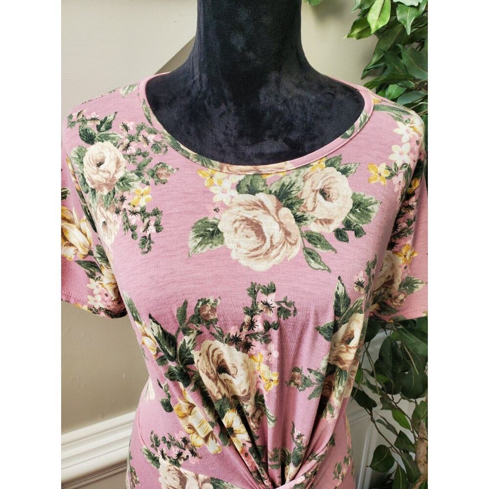 Sweet Claire Women's‎ Pink Polyester Round Neck Half Sleeve Knee Length Dress L - Picture 5 of 10
